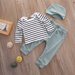 Baby Boy Green Striped Outfit