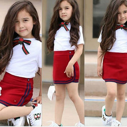 Baby Girl Uniform Bow Tie Clothes