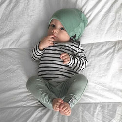 Baby Boy Green Striped Outfit