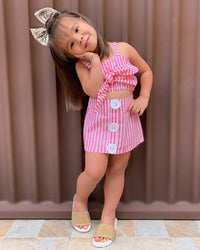 Baby Girl Striped Pink Summer Outfit