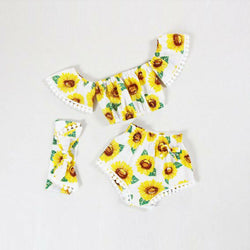 Baby Girl Sunflower Print Summer Outfit