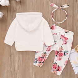 Baby Girl Floral Print Sweet Cotton Autumn Outfit