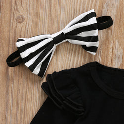 Baby Girl Black Striped Outfit