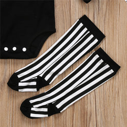 Baby Girl Black Striped Outfit