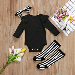 Baby Girl Black Striped Outfit