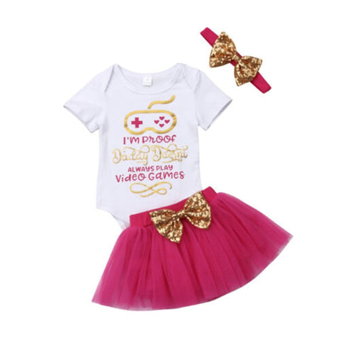 Baby Girl Romper With Tutu Skirt Body Suit