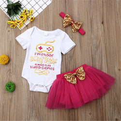 Baby Girl Romper With Tutu Skirt Body Suit