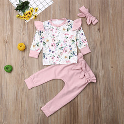 Baby Girl Floral Print Ruffle Outfit