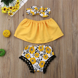 Baby Girl Yellow Floral Outfit