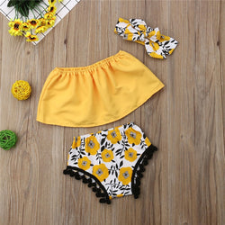 Baby Girl Yellow Floral Outfit