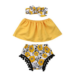 Baby Girl Yellow Floral Outfit