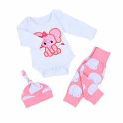 Baby Girl Pink Elephant Pattern Outfit