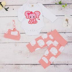 Baby Girl Pink Elephant Pattern Outfit