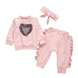 Baby Girl Spring Love Heart Ruffle Outfit