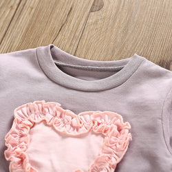 Baby Girl Spring Love Heart Ruffle Outfit