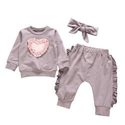 Baby Girl Spring Love Heart Ruffle Outfit