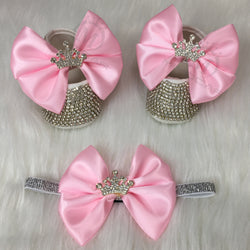 Crown & Ribbon Princess Baby Rhinestones Shoes