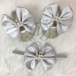 Crown & Ribbon Princess Baby Rhinestones Shoes