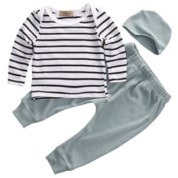 Baby Boy Green Striped Outfit