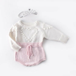 Sweetheart knitted sweater bodysuit