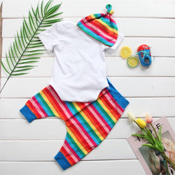 Baby Girl Rainbow Striped Outfit