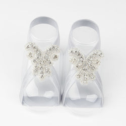 Baby Bling Rhinestone Barefoot Girls Beaded Flower Sandals