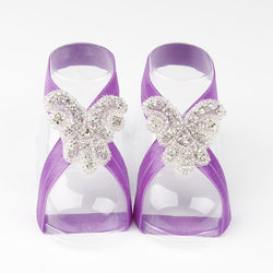 Baby Bling Rhinestone Barefoot Girls Beaded Flower Sandals