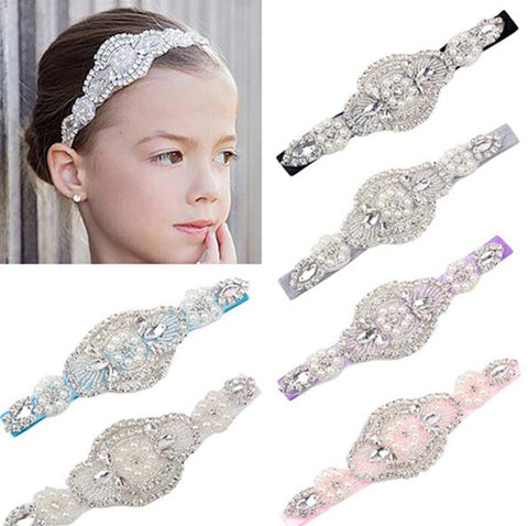 Baby Girl Faux Pearls Rhinestone Headband