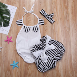 Baby Girl Striped Jumpsuits