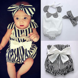 Baby Girl Striped Jumpsuits