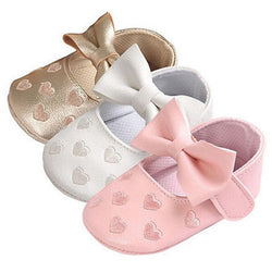 Baby Leather Moccasins Bow Shoes