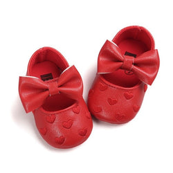 Baby Leather Moccasins Bow Shoes