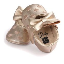 Baby Leather Moccasins Bow Shoes