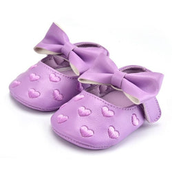 Baby Leather Moccasins Bow Shoes