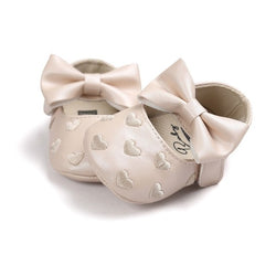 Baby Leather Moccasins Bow Shoes