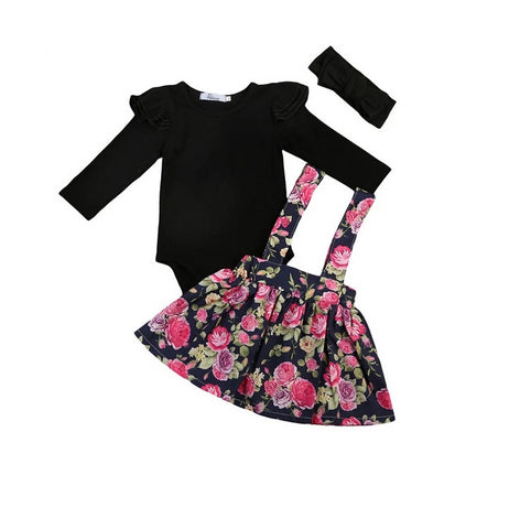 Baby Girl Black Ruffles Jumpsuit Outfit