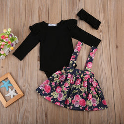 Baby Girl Black Ruffles Jumpsuit Outfit