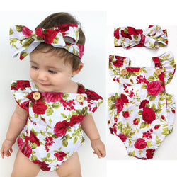 Baby Girl Floral Romper Outfit