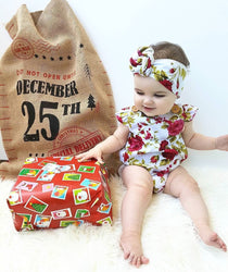 Baby Girl Floral Romper Outfit