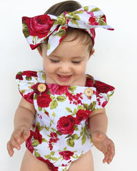 Baby Girl Floral Romper Outfit