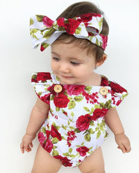 Baby Girl Floral Romper Outfit