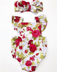 Baby Girl Floral Romper Outfit