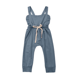 Baby Girl Backless Striped Ruffle Romper