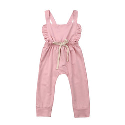 Baby Girl Backless Striped Ruffle Romper