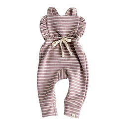 Baby Girl Backless Striped Ruffle Romper