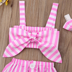 Baby Girl Striped Pink Summer Outfit