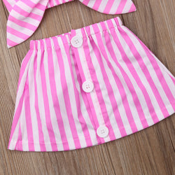 Baby Girl Striped Pink Summer Outfit