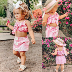 Baby Girl Striped Pink Summer Outfit