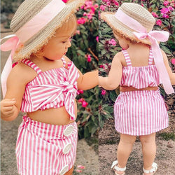 Baby Girl Striped Pink Summer Outfit